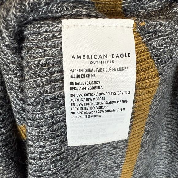 American Eagle Outfitters Sweater Womens Small Gray Striped Knitted Jegging Fit - Picture 6 of 10